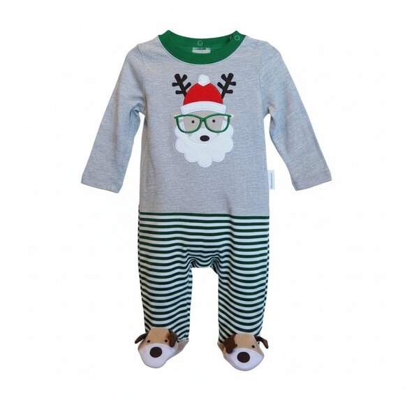 Koala Kids Baby's 1st Holiday Christmas Santa Reindeer Footies Size 6-9 months - Picture 1 of 10